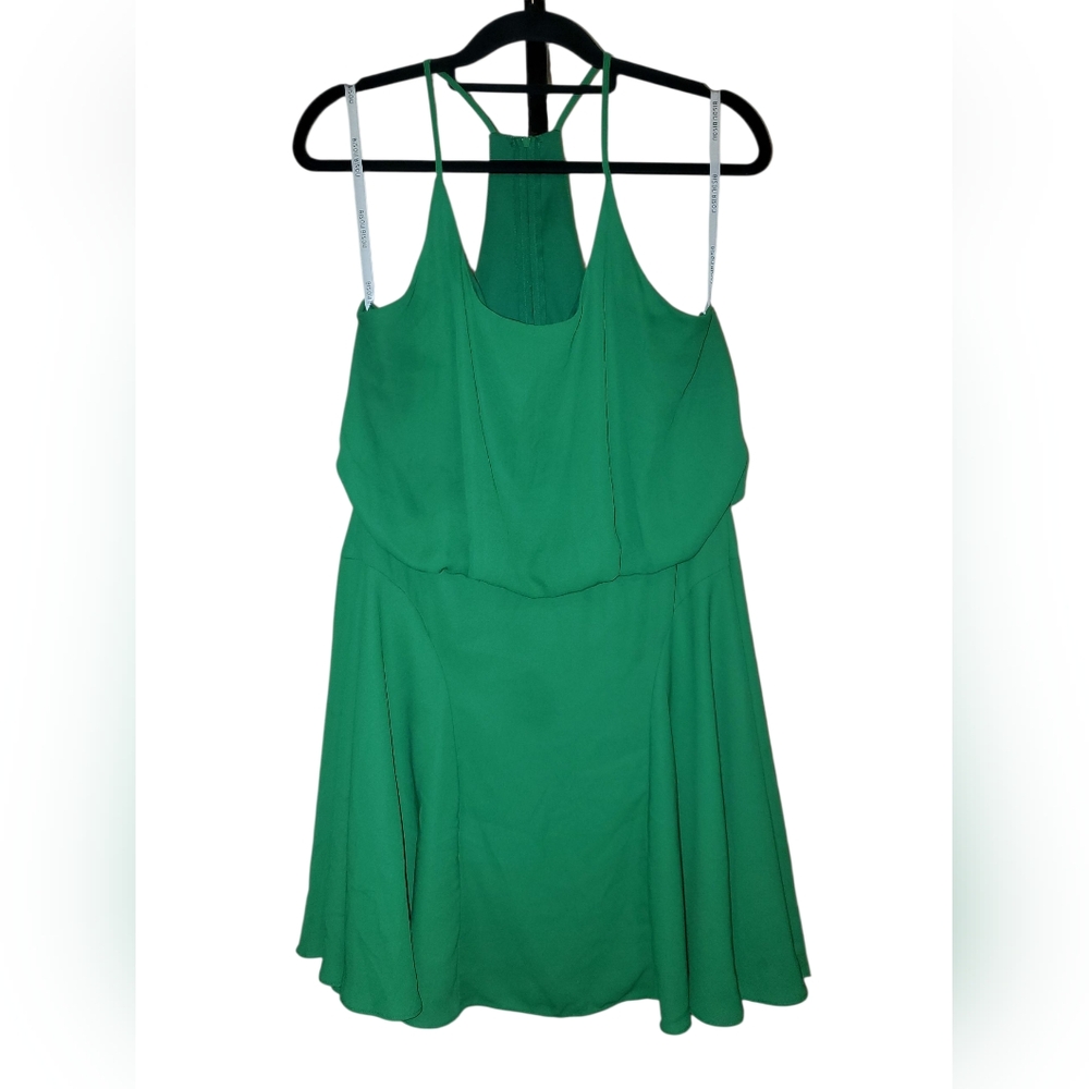 Bisou Bisou Michele Bohbot Sleeveless Spaghetti Strap Green Dress Sz: 16 EUC